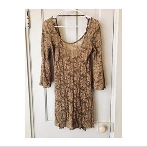 Tan Lace Dress
